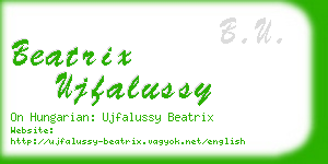 beatrix ujfalussy business card